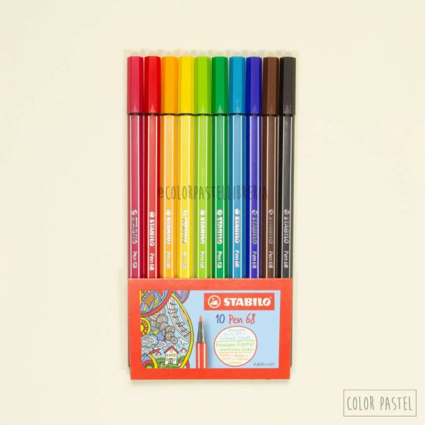 STABILO Fibras Pen 68 SET x 8 + 2 Clásicos - Imagen 2