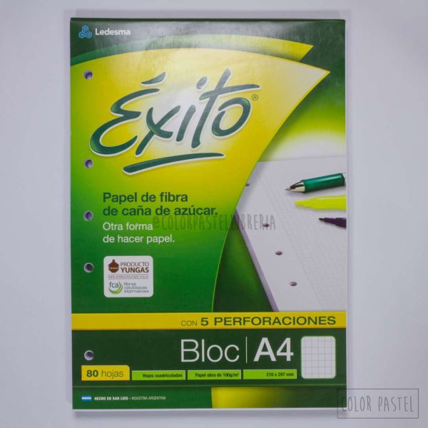 Bloc A4 hojas cuadriculadas ÉXITO - Imagen 2