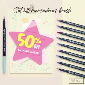Marcadores Brush x10 (punta pincel) Filgo