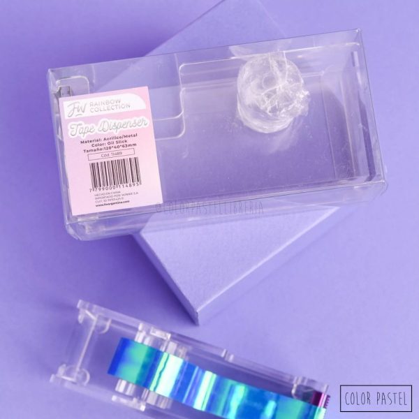 Portacinta acrilico holografico 12cm FW Rainbow