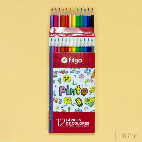 Lápices de Colores x12 PINTO Filgo - Imagen 2