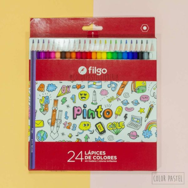 Lápices de Colores x 24 PINTO Filgo