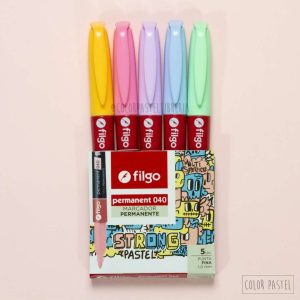 STRONG marcador permanente PASTEL x5 Filgo