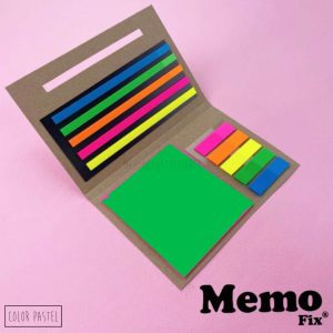 Set de Lectura MemoFix: Nota tráslucida VERDE + resaltadores adh. + señaladores