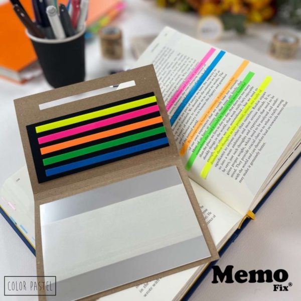 Set de Lectura MemoFix: Nota tráslucida CRISTAL + resaltadores adh.