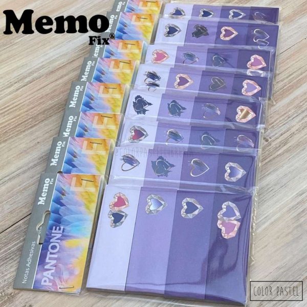 Notas adhesivas 25x74 x4 Pantone MemoFix - Lila con viñetas - Imagen 2