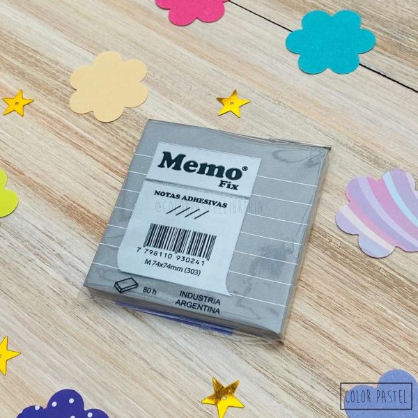 Notas adhesivas 74x74 Rayadas MemoFix - Gris - Imagen 2