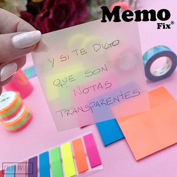 Set de Lectura MemoFix: Nota tráslucida NARANJA + resaltadores adh. + señaladores - Imagen 2