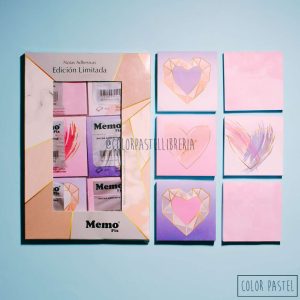 Estuche 6 notas adhesivas 75x75 mm MemoFix