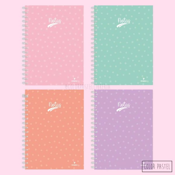 Cuadernos A5 hojas LISAS T/Dura Línea Eternity Pastel NORPAC