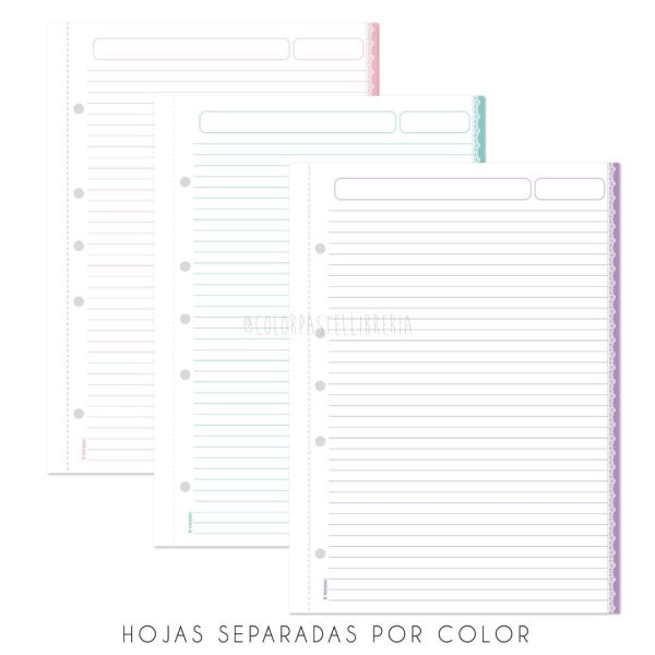 Cuadernos A5 hojas RAYADAS T/Dura Línea Eternity Pastel NORPAC - Imagen 3