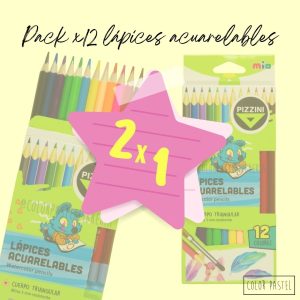 Lápices ACUARELABLES x12 Watercolor de Pizzini
