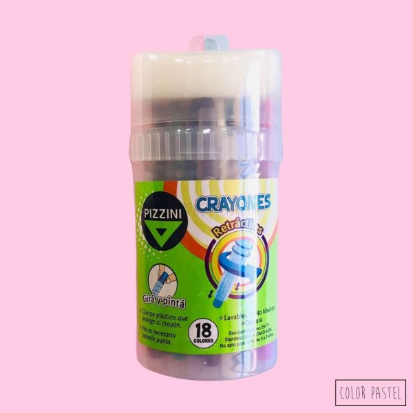 Crayones retráctil x18 Pizzini - Imagen 3