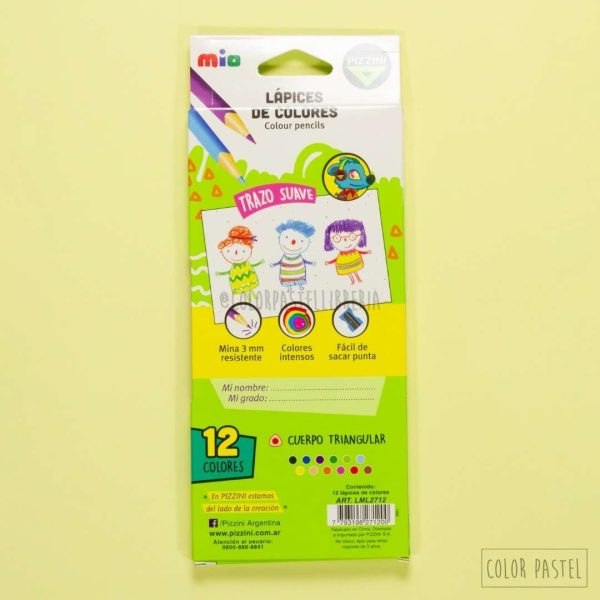 Lápices de Colores x12 Colour Pencils de Pizzini - Imagen 3