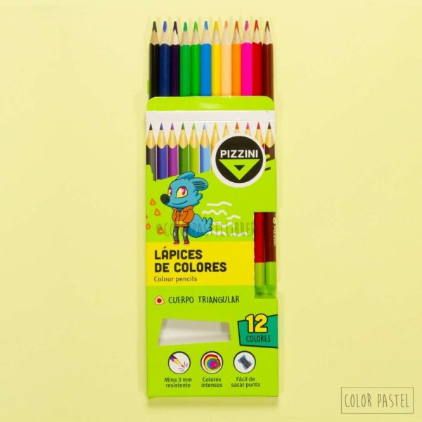 Lápices de Colores x12 Colour Pencils de Pizzini - Imagen 2