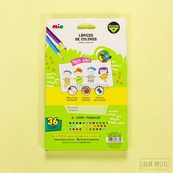Lápices de Colores x36 Colour Pencils de Pizzini - Imagen 3