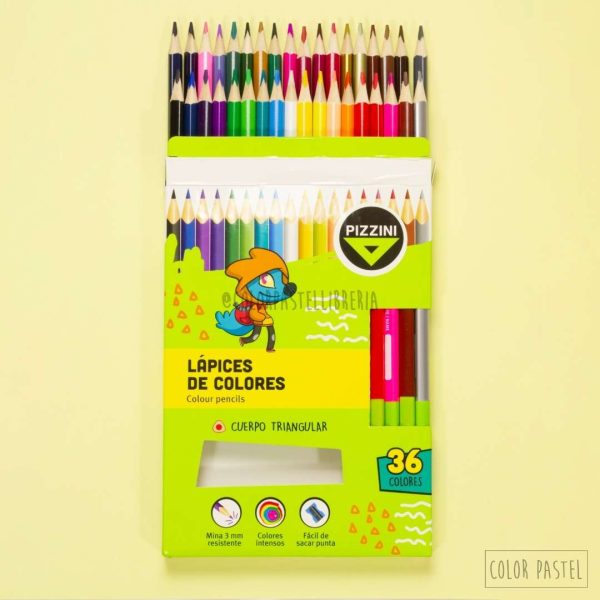 Lápices de Colores x36 Colour Pencils de Pizzini - Imagen 2