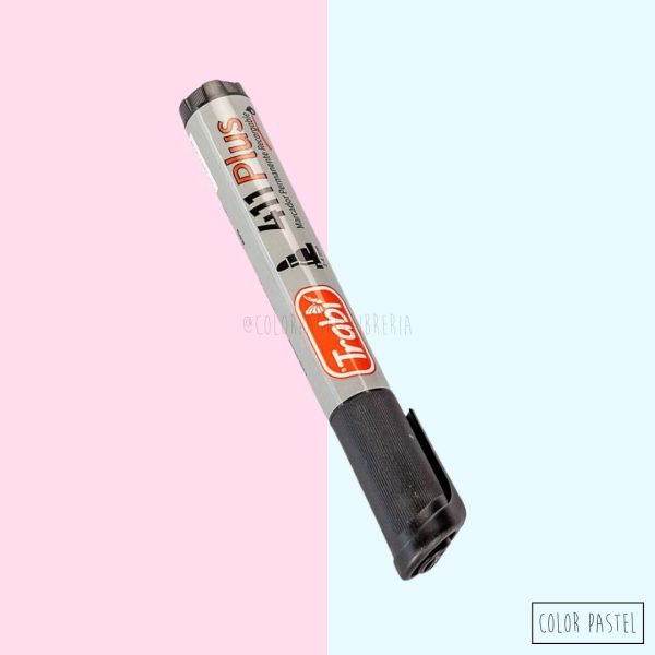 Marcador 411 (tinta permanente) punta redonda NEGRO Trabi