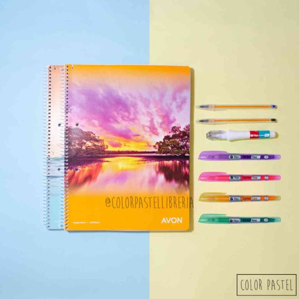 Combo x2 cuadernillos Avon + 2 BIC + 4 resaltadores + 1 corrector