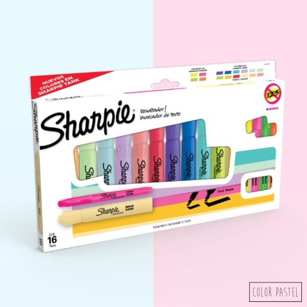 SHARPIE Set x16 Resaltadores Tank + Pocket (Fluo y Pastel)