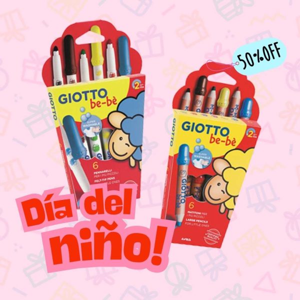 Promo Día del Niño | Marcadores x6 + Lápices x6 al 50% OFF Giotto