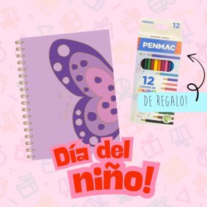 Promo Día del Niño | Cuaderno Norpac x90 h. lisas + Lápices x12 Penmac DE REGALO