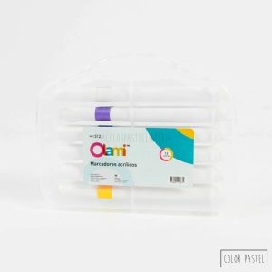 Valija x12 marcadores Acrílicos Olami