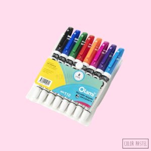 Estuche x8 marcadores para pizarra finos Olami